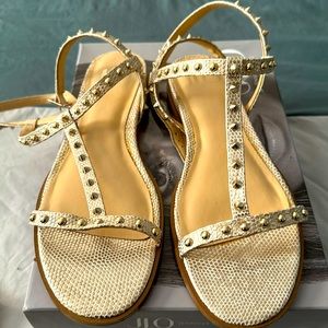 JLO champagne sandals size 8